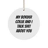 Funny Border Collie Dog Circle Ornament Gifts for Men Friends Christmas Unique - Image 1